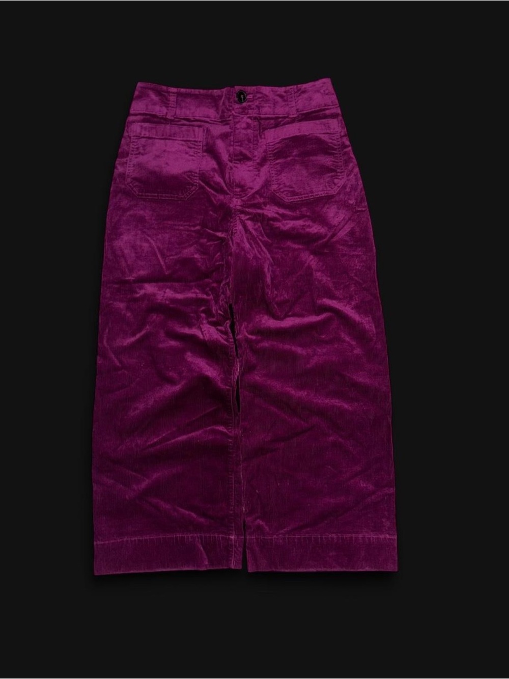 Anthropologie Deep Plum Corduroy Midi Skirt